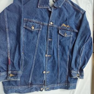 Phat Farm Blue Denim Jacket with Gold Accents
